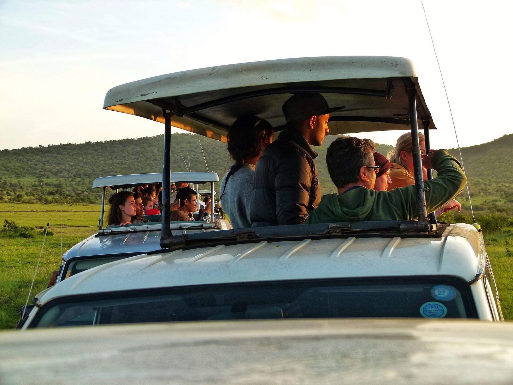 Safari vehicle on the plains of the Maasai Mara