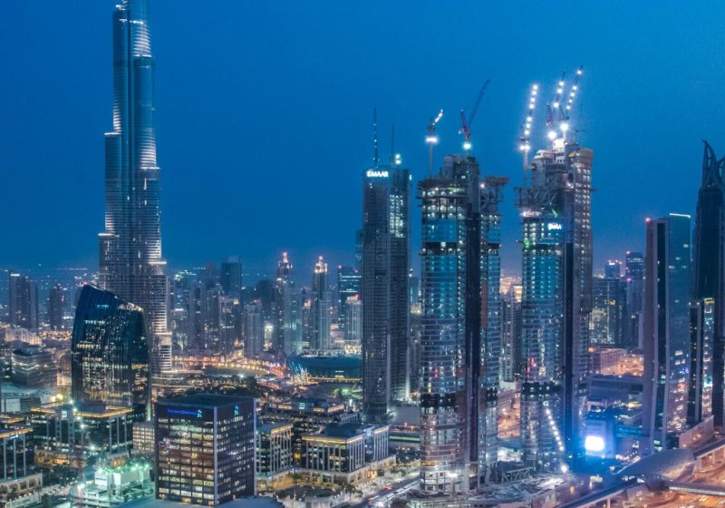 Dubai skyline at night