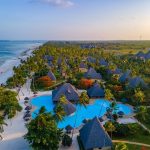 Zanzibar beach resort from the air
